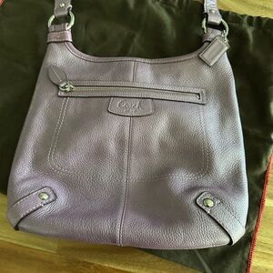 Coach Purple Leather Hobo Shoulder Bag